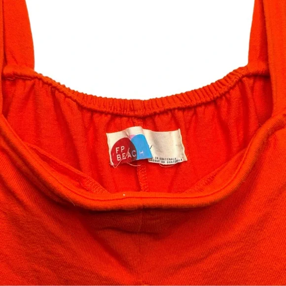 Free People Nichola Romper in Tangerine Tango Size Medium - Picture 4 of 4